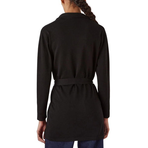 Cardigan con cintura in vita e maniche lunghe Nero EMME MARELLA- Francavilla Moda